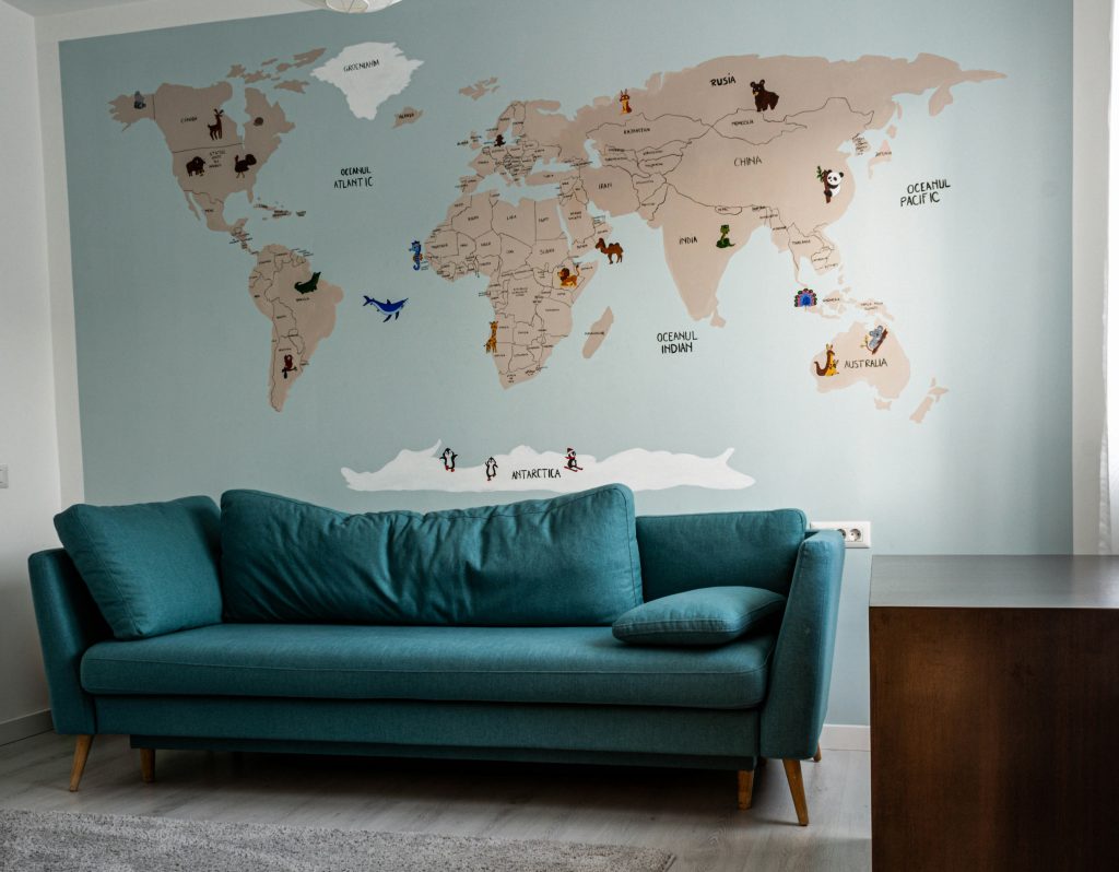 wanddecoratie wereldkaart 1